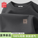 名創(chuàng  )優(yōu)品（MINISO）純棉短袖男t恤2026新款夏季男生圓領(lǐng)寬松體恤潮流笑臉印花半截袖 深灰(mt爽朗微笑胸標) L /175(正品保障)