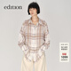 edition【E+輕生活系列】2025秋季新款天絲棉復古格紋長(cháng)袖襯衫 多色格紋 S