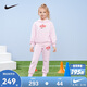 NIKE 耐克童裝女童衛衣+長(cháng)褲2件套裝春秋新款舒適毛圈兒童上衣褲子