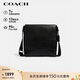 蔻馳（COACH）【官方直供】男士中號單肩斜挎包黑色皮質(zhì)4006禮物