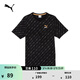 彪馬（PUMA）純棉黑色印花休閑短袖T恤男春季圓領(lǐng)運動(dòng)上衣 532663 黑色-全印花-01 M (175/96A)