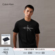 Calvin KleinJeans夏季男女情侶潮流多色休閑通勤ck印花純棉短袖針織T恤上衣 UB1-太空黑 M