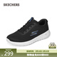 斯凱奇（Skechers）男鞋運動(dòng)跑步緩震輕便鞋厚底鞋216281 黑色/藍色/BKBL 41