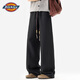 Dickies高端美式直筒休閑褲男士夏季冰絲薄款潮牌帥氣抽繩闊腿運動(dòng)衛褲子 黑色 【國際大牌】 XL