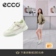 愛(ài)步（ECCO）平底鞋女 倪妮同款牛皮板鞋系帶休閑運動(dòng)鞋 街頭272803 白色/抹茶綠/水泥灰27280361198 37