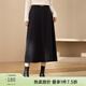 纖莉秀【遮跨顯瘦A字裙】大碼女裝知性通勤百搭半身裙胖mm冬新款3928 黑灰色 XL