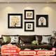 城篇發(fā)財樹(shù)中古風(fēng)客廳裝飾畫(huà)簡(jiǎn)約高級感沙發(fā)墻背景畫(huà)藝術(shù)組合壁畫(huà)掛墻 T137205 50*50/30*30/30*30/40*40【建議2-2.5m墻面】 質(zhì)感紋理畫(huà)面 美式復古黑框