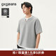 gxgjeans男裝  多色假兩件簡(jiǎn)約休閑寬松短袖T恤男生  25年夏新品 淺灰色 L (175)