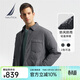 諾帝卡（NAUTICA）男裝秋冬新款防輕潑水襯衫領(lǐng)內充80鴨絨羽絨服JE4452 深碳灰01C L