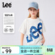 Lee童裝兒童短袖T恤男女童夏季中大童學(xué)生夏裝印花休閑上衣半袖體恤 月關(guān)白 0107 165 cm