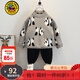 G.duck小黃鴨童裝兒童毛衣男童內搭秋冬季中小童男孩衣服卡通熊貓針織衫 灰色 120碼建議5~6歲【110-120】cm