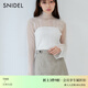 SNIDEL秋冬高領(lǐng)喇叭袖透視修身百搭針織打底衫SWNT245077 象牙白 均碼 （F）
