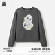 播商場(chǎng)同款簡(jiǎn)約圓領(lǐng)衛衣女24秋冬款印花寬松上衣BDR4VD3985 G60羽灰 XL