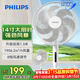 飛利浦（PHILIPS）電風(fēng)扇落地扇家用14寸七葉輕音臺地兩用立式電扇3D送風(fēng)節能大風(fēng)量遙控定時(shí)小風(fēng)扇ACR2161SFD