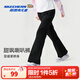 Skechers斯凱奇女童長(cháng)褲2026春季新款中大童微喇褲兒童休閑運動(dòng)褲P126G003 碳黑 /0018 165