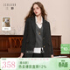 三彩【綿羊毛】2025冬季新款西裝式毛呢大衣外套中長(cháng)通勤M 寂靜灰 M 160/84A