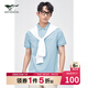七匹狼短袖T恤男夏季桑蠶絲彈力絲光順滑親膚透氣商務(wù)休閑翻領(lǐng)POLO
