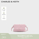 CHARLES&KEITH仿麂皮編織單肩斜挎小方包生日禮物送女友CK2-80151564-1 Cotton Candy Pink棉花糖粉 S