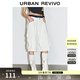 UR夏季新款女裝拼接假兩件工裝風(fēng)口袋休閑短褲UYV850052 本白 (偏寬松) 27
