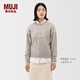 MUJI女式 使用安第斯羊毛提花編織毛衣 套頭女款費爾島25年冬季女裝 燕麥色圖案 M (160/84A)