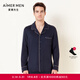 愛(ài)慕先生（AIMER MEN）21AW牛奶絲絨2.0系列男士家居上衣舒適睡眠襯衫領(lǐng)秋冬NS41E741 墨藍色80M 3XL 185