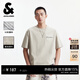 杰克·瓊斯（JACK&JONES）26年男裝短袖男寬松潮流廢土T恤復古做舊重磅刺繡圓領(lǐng)純棉t恤夏季 C02 倫敦霧 L 180