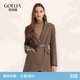 歌莉婭（GOELIA）咖色西裝女外套晚會(huì )冬季收腰小香風(fēng)羊毛呢西服10CL6E1U0 86Y咖啡色 S