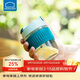 樂(lè )扣樂(lè )扣（LOCK&LOCK）咖啡杯耐熱玻璃水杯子男女學(xué)生便攜式雙飲吸管杯隨手杯350ML綠色