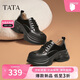 他她TATA厚底小皮鞋女松糕底單鞋女春季制服鞋JK鞋 黑色 38