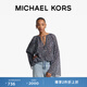 MICHAEL KORS 邁克高仕 MK 女士花卉印花 V 領(lǐng)系帶雪紡衫上衣 粗布白 424 S