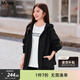 MsShe【夾棉加厚棉衣連帽外套】大碼女裝2025冬裝胖mm顯瘦棉服女 A款風(fēng)衣-黑色現貨 XL