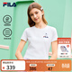 FILA 斐樂(lè )官方女裝針織短袖衫2026春新款時(shí)尚休閑小貓刺繡圓領(lǐng)涼感T恤 云菇白-WT M 165/84A/M