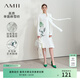 AMII女裝2025春季新款優(yōu)雅配腰繩玫瑰印花飄帶襯衫裙吊帶裙雪 米白（長(cháng)袖連衣裙） L (165)