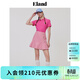 ELAND衣戀T恤衫polo衫翻領(lǐng)修身短袖上衣復古學(xué)院風(fēng)夏季 粉色(25)Pink S 160