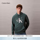 Calvin KleinJeans春秋男士休閑運動(dòng)風(fēng)通勤經(jīng)典ck字母印花連帽套頭衫衛衣 YNK-墨綠 M