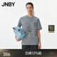 JNBY/江南布衣春夏T恤女城市刺繡印花寬松圓領(lǐng)棉質(zhì)短袖5P3112200 072/中雜灰 M