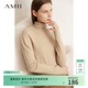 AMII女裝2026春季新款全羊毛毛衣堆堆領(lǐng)高領(lǐng)套頭上衣女打底針 杏色 S 155/80A