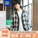 唐獅（TonLion）2023男士毛衣開(kāi)衫寬松v領(lǐng)幾何馬海毛毛衫 煙灰 L 