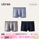 ubras60SA類(lèi)新疆棉內褲男棉舒適透氣7A抗菌平角男生四角短褲衩 三條XL