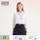 Teenie Weenie小熊女裝襯衫秋冬季簡(jiǎn)約優(yōu)雅甜美少女感木耳邊領(lǐng)襯衣 象牙白 S