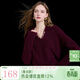 三彩2025冬季新款寬松翻領(lǐng)針織衫長(cháng)袖套頭衫毛衫保暖簡(jiǎn)約M 車(chē)厘子紅 M 160/84A