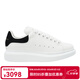 亞歷山大麥昆（Alexander McQueen）經(jīng)典女款小白鞋文詠珊同款休閑運動(dòng)板鞋小牛皮單鞋帆布鞋節日禮物 黑尾【現貨】(偏大，建議小半碼) 35.5