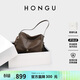 紅谷（HONGU）包包植鞣牛皮單肩腋下包復古通勤高級感hobo包女士包生日禮物