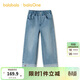 巴拉巴拉【balaOne】童裝女童春秋牛仔褲直筒寬松紅色新年拜年長(cháng)褲