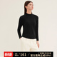 意芬羊毛保暖衣女士加絨加厚上衣外穿中半高領(lǐng)內衣發(fā)熱單件秋衣打底衫 深空黑【抗菌保濕-羊毛御暖】 L （適宜-5℃至5℃）