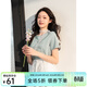 LAGOGO圓領(lǐng)簡(jiǎn)約全棉T恤女拉谷谷2025年春季新款舒適印花顯瘦上衣 淺綠色 M