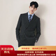 休塔【高彈力】男士西服套裝新郎結婚訂婚禮服正裝英倫風(fēng)商務(wù)休閑西裝 黑色雙排扣 【上衣+褲子】?jì)杉?M 【46A】 拍下可備注褲子碼數
