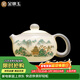 金鑲玉羊脂玉瓷西施壺中國風(fēng)陶瓷泡茶壺喝茶水壺功夫茶具家用單壺