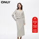 ONLY秋季通勤風(fēng)中長(cháng)款半身裙V領(lǐng)套裝連衣裙女|124107011 C01 多云灰色 L (170) 88A