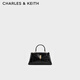 CHARLES&KEITH26夏季新品簡(jiǎn)約迷你手提小方包斜挎包CK6-40770761 Black黑色 XXS